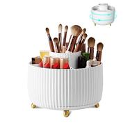 Nuangoo Organizador de Maquillaje Giratorio 360°,Almacenaje Maquillaje Se puede utilizar para perfumes y cosméticos, mesa de baño, dormitorio caja de almacenamiento giratoria (Blanco)