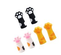 nuanzhiyuan 6 tapas de silicona para lápices de dibujos animados, diseño de garra de gatos, protector de punta de lápiz de silicona a prueba de masticación para niños y estudiantes