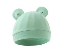 nuanzhiyuan Suave & Transpirable Bebé Sombrero de Algodón Fetal Caps para 0 a 3 Meses Cómodos Bebés Bonnet Moda Headwrap, Frijol verde., Vedi disegno dimensionale