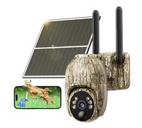 NUASI 4G Camara Vigilancia Exterior con Tarjeta SIM, 2K 360° Inalámbrico Solar Cámara con 30M Visión Nocturna Color, Detección de Movimiento, Audio Bidireccional, IP66 Impermeable