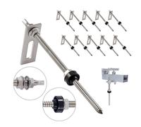 NuaSol Acero inox 10 x M10 x 200 mm Tornillo doble rosca con placa adaptadora