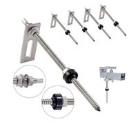 NuaSol Acero inoxidable 4x M10 x 200mm Tornillo doble rosca con placa adaptadora