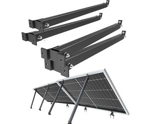 NuaSol Juego de fijación para central eléctrica de balcón, 4 unidades de soporte para panel solar, elevación 30° - 60°, ajustable individualmente, incluye tornillos y tuercas, soporte de panel solar
