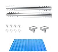 NuaSol Kit de montaje para techo de chapa trapezoica fotovoltaica, fijación, soporte, perfil en T, 40 cm, soporte para panel solar con abrazadera central y tornillos, adecuado para módulos solares de