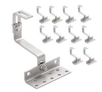 NuaSol - NuaFix - 10 ganchos de techo A2 para paneles solares fotovoltaicos para plantas de balcones, 3 posiciones, acero inoxidable 1.4016, ángulo Z, plata