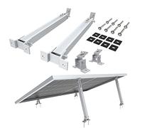 NuaSol Soporte de módulo solar para balcones, techo plano, ajustable de 15° a 30°, panel solar fotovoltaico, montaje universal en techo plano, módulos PV | fácil fijación | plata