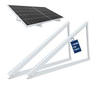 NuaSol Soporte para panel solar, hasta 118 cm, techo plano, módulo solar PV, ajustable de 0 a 90°, set de aluminio, material de montaje, color plateado
