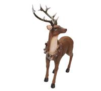 Nuatc Figuras de reno realistas decoraciones navideñas ciervo modelo animal para coleccionar para mesa escritorio decoración del hogar regalo decoración de mesa