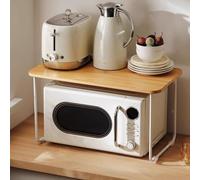 NUBAGG Estante De Cocina De Bambú Y Metal For Horno Microondas, Estante De Almacenamiento Grande For Encimera, Estante For Especias, Organizador De Escritorio, For Cocina, Oficina(57cm)