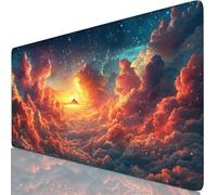 Nube Alfombrilla Ratón XXL 520x250x3mm Mouse Pad Grande Gaming Atardecer Alfombrilla Escritorio con Base Antideslizante, Resiste Salpicaduras, Bordes Cosidos Mousepad para Oficina y Familia Y8-272