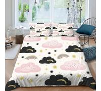 Nube arcoíris Funda Edredon 3 Piezas con Impresión En 3D Aesthetic con Funda Almohada King（220x240cm） Microfibra Ropa De Cama para Adultos Y Niñas