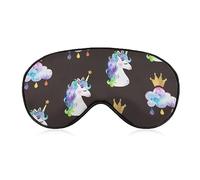 Nube de unicornio súper suave y suave con arte de corona, antifaz para dormir para siestas, juego con los ojos vendados, cubierta de ojos 3D para hombres y mujeres, alivia el estrés ocular
