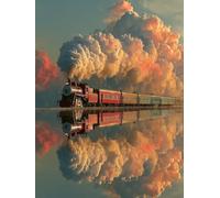 Nube Diamond Painting, Tren 5D Diamond Painting Adultos, DIY Kit Manualidades Adultos, DIY Punto de Cruz Cuadro Diamante, Primavera Regalo, Pintura de Diamante Kits, Home Decoration, 100x135cm 5-8417