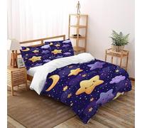 Nube Estrella Funda De Edredón 3 Piezas con Impresión En 3D Starry Sky Theme con 2 Fundas De Almohada Super King（260x220cm） Microfibra Juego De Cama para