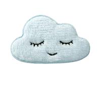 Nube Felpa Niños Azul 8X5Cm - Parches Termoadhesivos Bordados Aplique Para Ropa, Tamaño: 8 x 5 cm