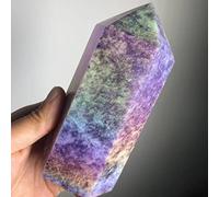 Nube púrpura natural Madre Arco iris Halo Torre de cristal Varita de cristal natural Reiki 1pc Decoración wuguitingsm (Size : 800-900g)