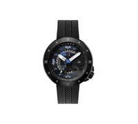 Nubeo Cassini Space Invaders - Reloj para hombre, movimiento automático japonés, caja de acero inoxidable de 50 mm, resistente al agua hasta 50 m, correa de silicona, NB-6103 - Edición limitada, Azul