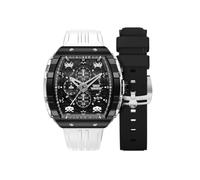 Nubeo Magellan - Reloj cronógrafo Space Invaders de 48 mm para hombre, edición limitada con correa de goma NB-6024-SI, Negro lunar