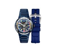 Nubeo Reloj automático Mariner 9 de 50 mm para hombre, edición limitada, con pulsera de acero inoxidable sólido NB-6090, azul (Interstellar blue), Mariner 9 Automatic Limited Edition