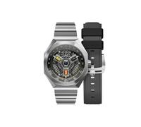 Nubeo Reloj automático Skylab de 48 mm para hombre con pulsera de acero inoxidable sólido NB-6083, Negro Marrón, Skylab Automatic