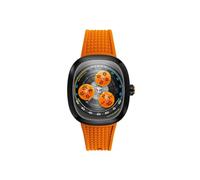Nubeo Reloj automático Tri-Star Orbit de 46 mm para hombre, edición limitada, con correa de goma NB-6116, Mandarina cósmica, Correa