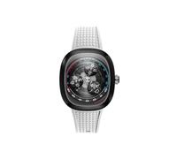 Nubeo Reloj automático Tri-Star Orbit de 46 mm para hombre, edición limitada, con correa de goma NB-6116, Orion White, Deportivo