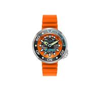 Nubeo Reloj automático Ventana Skeleton de 50 mm para hombre con correa de silicona NB-6113, Naranja brillante