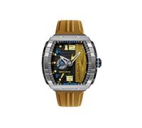 Nubeo Reloj Magellan para hombre, 48 mm, automático, edición limitada, con correa de goma, NB-6106, amarillo data