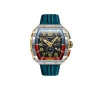 Nubeo Reloj Magellan Retrograde Chrongoraph para hombre de 49 mm con correa de goma NB-6088, Gamer Azul, Crongorafo retrógrado de Magallanes