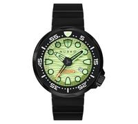 Nubeo Reloj para hombre Ventana Automatic Limited Edition de 50 mm con correa de silicona NB-6102, Color verde., Correa