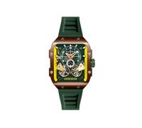 Nubeo Space Maven - Reloj automático de edición limitada para hombre de 44 mm con correa de silicona NB-6077, Verde gótico, Correa