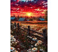 Nubes al Atardecer en la Granja - Puzle de 200 Piezas - Rompecabezas DIY Pintura, Entretenimiento Creativo, para Adultos Mayores de 14 años Decoración del Hogar