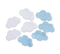 Nubes de Fieltro - Piezas nube para Manualidades DIY Scrapbooking 1mm espesor - Apliques Fieltro Troquelado - Confeti (Mix 36 piezas: S(20uds),M(10uds),L(4uds),XL(2uds), Blanco)
