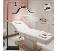 Nubes Lampara de Pie Lámpara para Extensiones de Pestañas con Soporte para Teléfono, Tatuador, Técnico de uñas: Luz de - Anillo LED de Belleza fría-Lámpara Cálida con Brillo y Altura Ajustables
