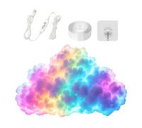 Nubes LED - Lámpara dinámica de ritmo musical USB multicolor | Luz de nube - Dormitorio, guardería, oficina, hogar, adolescente, bar, decoración navideña, iluminación ambiental, relajación, div