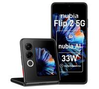 ZTE Nubia Flip 2 5G, Smartphone Plegable con IA, 8GB+256 GB, Pantalla FHD+ AMOLED 6,9" 120Hz, Cámara 50MP, Batería 4325mAh, Carga Rápida 33W, Android 14, Incluye Funda, Negro