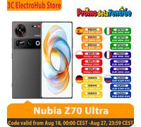 Nubia Z70 Ultra, versión global, Snapdragon 8 Elite, pantalla HD 1.5K, lente de 35 mm, IP69, NFC, teléfono inteligente 12 + 256GB Black