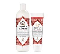 Nubian Heritage Lotion Skincare Bundle - Crema hidratante para piel seca y apagada, coco y papaya, renovadora e hidratante, paquete de 2