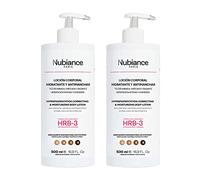 NUBIANCE - Loción Corporal Hidratante HRB-3, Pack 2x500ml - Para problemas de hiperpigmentación de diversos orígenes - Piel menos áspera - Más hidratación y flexibilidad - Crema aclaradora