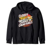 Nublado con Una Posibilidad De Chemtrails Funny Conspiracy Sudadera con Capucha