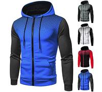 NuBlend 2024 - Chaquetas deportivas ligeras de forro polar para hombre, mezcla de algodón, tallas S 3X, sudadera de clase, Azul #1, XL