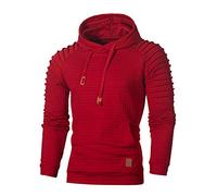 NuBlend - Sudadera de algodón y forro polar para hombre, mezcla de algodón, tallas S, 3X, sudadera con triángulos negros, B-rojo, XXXL