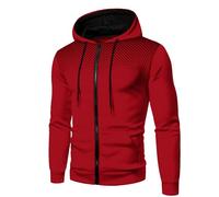 NuBlend - Sudadera de algodón y forro polar para hombre, mezcla de algodón, tallas S, 3X, sudadera con triángulos negros, A-rojo, L