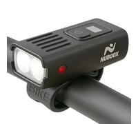 NUBOOX luz bicicleta delantera, ligera y compacta, pantalla digital, batería recargable USB C 1500 mAh, faro impermeable IPX4, foco LED 1000 lúmenes, 6 modos, linterna bici ciclismo carretera montaña