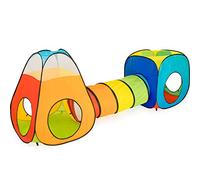NUBUNI 3 en 1 Tienda Campaña Infantil : 2 Casitas Tela + 1 Tunel de Juego para niños : Plegable Parque Bebe Bolas Infantil Jardín Exterior Interior Juguetes Niño Niñas Bebes Casitas Tela Tipi