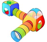 NUBUNI 4 en 1 Tienda Campaña Infantil : 2 Casitas Tela + 2 Tunel de Juego para niños : Plegable Parque Bebe Bolas Infantil Jardín Exterior Interior Juguetes Tipi B