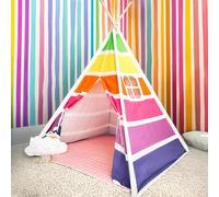 NUBUNI Tienda Tipi Infantil | Tipi Rosa | Tipi para Niños | Tipi Niña | Tienda Campaña Infantil | Cabañas para Niños | Tienda de Campaña Infantil | Alfombra Antideslizante y Bolsa de Transporte