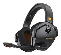 NUBWO G06 Cascos Gaming Inalámbricos con Drivers de 50 mm para PC/Ps5/Ps4/NS/Mobile,Auriculares Gaming Inalámbricos con 2.4 GHz+Bluetooth 5.3 Modo Dual,7.1 Sonido Envolvente,Duración 100Hr+ - Naranja