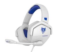 NUBWO N16 Auriculares con Cable - Micrófono con Cancelación de Ruido, Sonido Estéreo y Diseño Cómodo para PS5, PS4, XboxOne, NS, PC, Computadora Portátil y Mac - Blanco/Azules