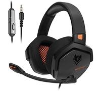 NUBWO N16 Auriculares con Cable - Micrófono con Cancelación de Ruido, Sonido Estéreo y Diseño Cómodo para PS5, PS4, XboxOne, NS, PC, Computadora Portátil y Mac - Naranja